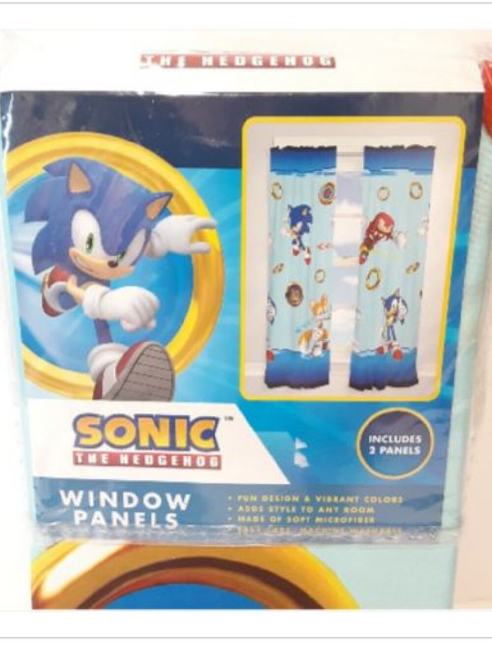 SONIC The HEDGEHOG Kids Room Window Curtain (2) Panels Drapes Set 82" x 63" NEW